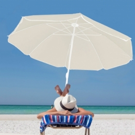 Зонт пляжный с регулировкой высоты Springos бежевый, 160 см (BU0018) - Фото №8