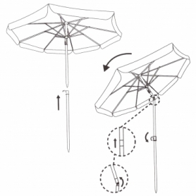 Зонт пляжный с регулируемой высотой и наклоном Springos бело-синий, 180 см (BU0019) - Фото №3