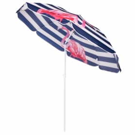 Зонт пляжный с регулируемой высотой и наклоном Springos бело-синий, 180 см (BU0019) - Фото №10