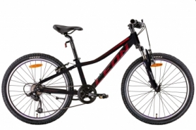 Велосипед подростковый 24" Leon JUNIOR AM Vbr 2022 (черный с красным (м))