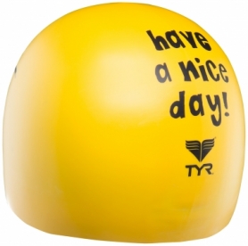 Шапочка для плавання TYR Have A Nice Day Silicone Swim Cap, Yellow (LCSMILEY-720) - Фото №2