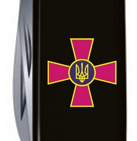 Нож швейцарский Victorinox Climber Ukraine черный, эмблема ВСУ (1.3703.3_W0010u) - Фото №3