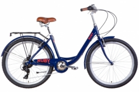 Велосипед городской женский 26" Dorozhnik RUBY 2022 (темно-синий)