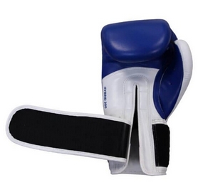 Перчатки боксерские Adidas Hybrid 200, сине-белые (ADIH200-bl-wh) - Фото №2