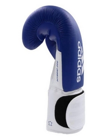 Перчатки боксерские Adidas Hybrid 200, сине-белые (ADIH200-bl-wh) - Фото №4