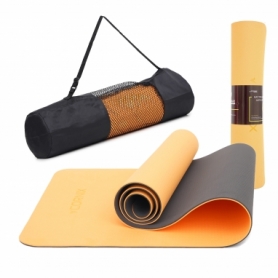 Коврик для йоги и фитнеса Cornix TPE 183 x 61 x 0.6 cм Orange/Black (XR-0001)