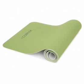 Коврик для йоги и фитнеса Cornix TPE 183 x 61 x 0.6 cм Green/Grey (XR-0008) - Фото №2
