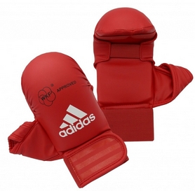 Накладки для карате с защитой большого пальца Adidas WKF красные