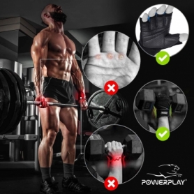 Рукавички для фітнесу PowerPlay 9076 Perfect Grip Чорні - Фото №4