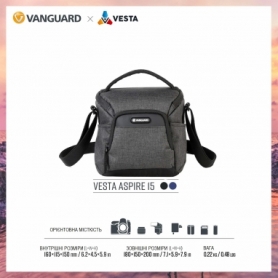 Сумка для фотокамер Vanguard Vesta Aspire 15 Gray, 3 л (Vesta Aspire 15 GY) - Фото №6