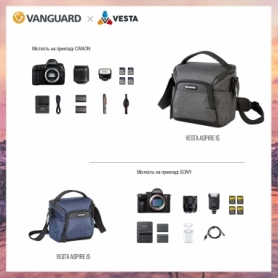 Сумка для фотокамер Vanguard Vesta Aspire 15 Gray, 3 л (Vesta Aspire 15 GY) - Фото №19