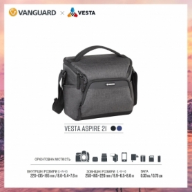 Сумка для фотокамер Vanguard Vesta Aspire 21 Gray, 6л (Vesta Aspire 21 GY) - Фото №5