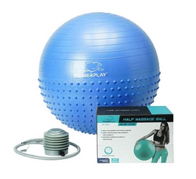 М'яч для фітнесу (фітбол) напівмасажний PowerPlay 4003 синій, 65 см (PP_4003_65_Blue)