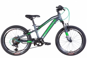 Велосипед детский AL 20" Formula BLACKWOOD AM Vbr рама- 2022 (темно-серебристый с зеленым)