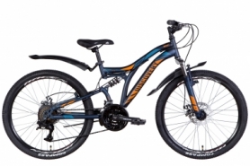 Велосипед подростковый 24" Discovery ROCKET AM2 DD 2022 (темно-синий с оранжевым (м))