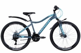 Велосипед горный женский 26" Discovery KELLY AM DD 2022 (темно-серый с голубым (м))