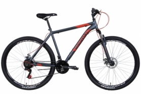 Велосипед горный ST 29" Discovery RIDER AM DD рама- 2022 (темно-серебристый с красным (м))