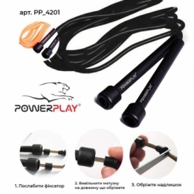 Скакалка PowerPlay 4201 Basic Jump Rope Чорна (2,8m.) - Фото №4
