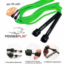 Скакалка PowerPlay 4201 Basic Jump Rope Зелена (2,8m.) - Фото №3