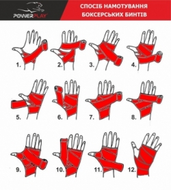 Бинти для боксу PowerPlay 3046 Чорні (4,5 м) - Фото №6