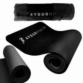 Килимок для йоги та фітнесу + чохол 4yourhealth Fitness Yoga Mat 0132 (180*61*1см) Чорний - Фото №3