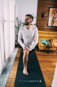 Килимок для йоги та фітнесу + чохол 4yourhealth Fitness Yoga Mat 0132 (180*61*1см) Чорний - Фото №6