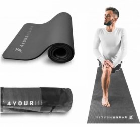 Килимок для йоги та фітнесу + чохол 4yourhealth Fitness Yoga Mat 0118 (180*61*1см) Сірий