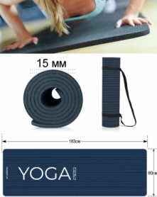Килимок для йоги та фітнесу PowerPlay 4151 NBR Performance Mat Синій (183x61x1.2) - Фото №10