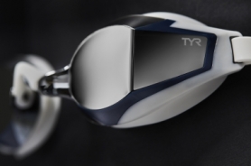 Окуляри для плавання TYR Stealth-X Mirrored Performance Silver/White/White (LGSTLXM-658) - Фото №3