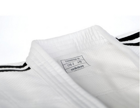 Кимоно для дзюдо Adidas Champion 3 IJF Slim Fit белое с черными полосами - Фото №4