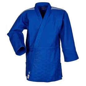 Кимоно для дзюдо Adidas Champion 3 IJF Slim Fit синее с белыми полосами - Фото №3