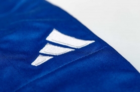 Кимоно для дзюдо Adidas Champion 3 IJF Slim Fit синее с белыми полосами - Фото №9