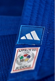 Кимоно для дзюдо Adidas Champion 3 IJF синее с белыми полосами - Фото №10