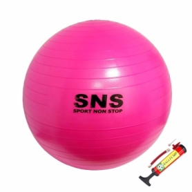 Мяч для фитнеса (фитбол) SNS фуксия с насосом, 55 см (FB-55-МА)