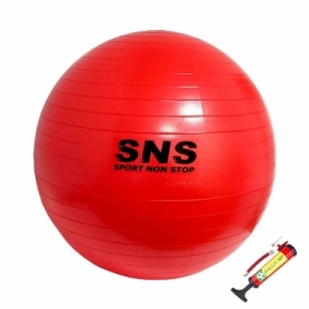 Мяч для фитнеса (фитбол) SNS красный с насосом, 55 см (FB-55-K)