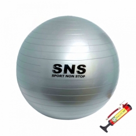 Мяч для фитнеса (фитбол) SNS серебристый с насосом, 65 см (FB-65-СЕ)