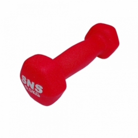 Гантель для фитнеса виниловая матовая SNS красная, 0,5 кг (12301)