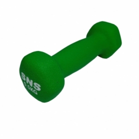 Гантель для фитнеса виниловая матовая SNS зеленая, 0,5 кг (12302)