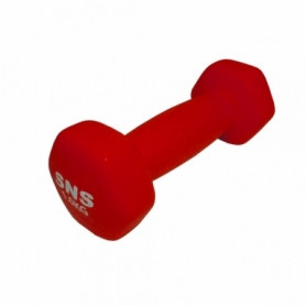 Гантель для фитнеса виниловая матовая SNS красная, 1 кг (12304)
