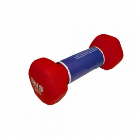 Гантель для фитнеса виниловая матовая SNS красная, 1 кг (12304) - Фото №3
