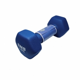 Гантель для фитнеса виниловая матовая SNS синяя, 3 кг (12315) - Фото №2
