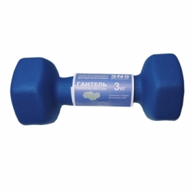 Гантель для фитнеса виниловая матовая SNS синяя, 3 кг (12315) - Фото №3