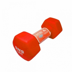 Гантель для фитнеса виниловая матовая SNS красная, 4 кг (12319) - Фото №3