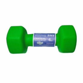Гантель для фитнеса виниловая матовая SNS зеленая, 4 кг (12320) - Фото №2