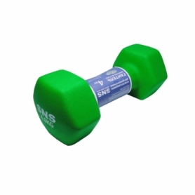 Гантель для фитнеса виниловая матовая SNS зеленая, 4 кг (12320) - Фото №3
