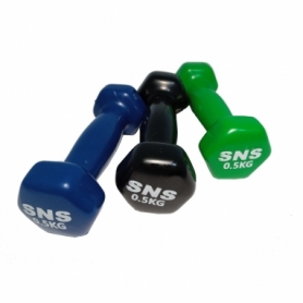 Гантель для фитнеса виниловая SNS зеленая, 0,5 кг (12326) - Фото №4