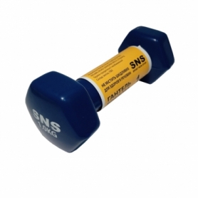 Гантель для фитнеса виниловая SNS синяя, 1 кг (12328) - Фото №2