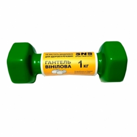 Гантель для фитнеса виниловая SNS зеленая, 1 кг (12330) - Фото №3