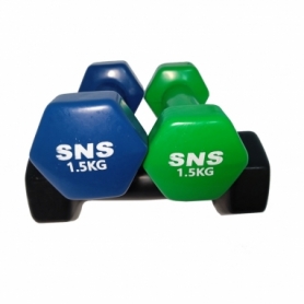 Гантель для фитнеса виниловая SNS синяя, 1,5 кг (12332) - Фото №4