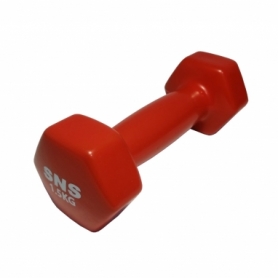 Гантель для фитнеса виниловая SNS красная, 1,5 кг (12333)